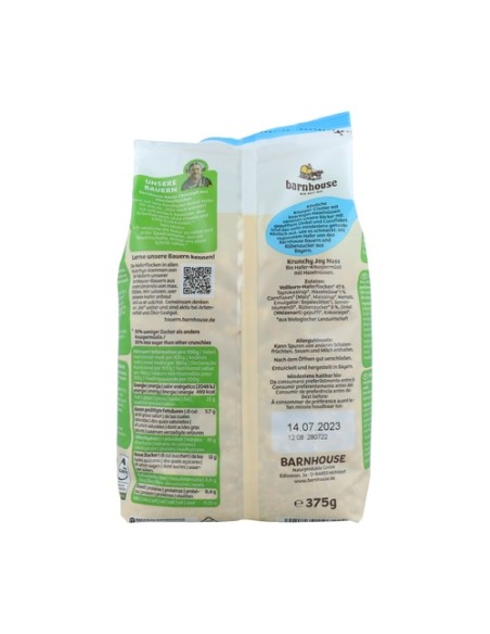 Muesli Krunchy Joy Avellanas 375 g Barnhouse