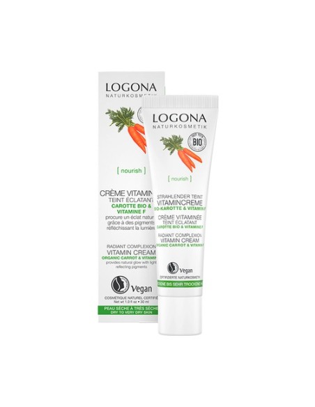 Crema Vitamínica Iluminadora Zanahoria & Vitamina F 30 ml de crema Logona