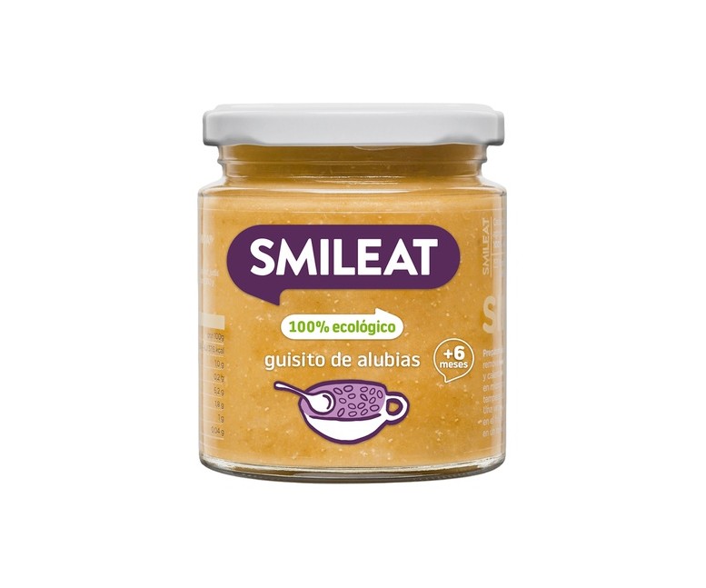 Tarrito de Guisito de Alubias Eco 6m+ 230 g (Ternera - Carne) Smileat