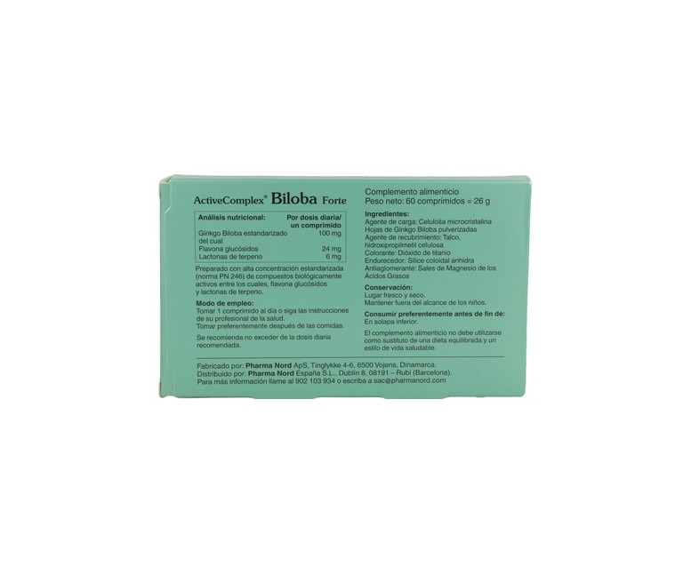 Activecomplex Biloba Forte 60 comprimidos Pharma Nord