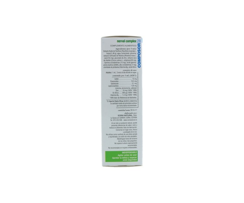Composor 28 Nerval Complex Fórmula XXI 50 ml Soria Natural