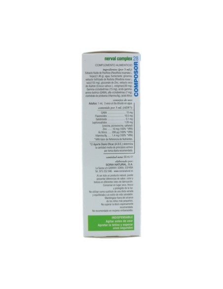 Composor 28 Nerval Complex Fórmula XXI 50 ml Soria Natural