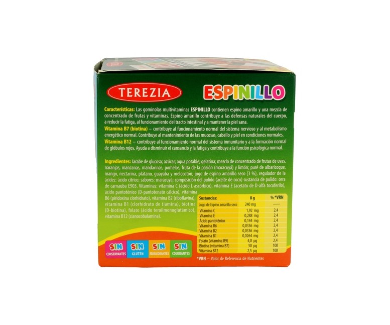Espinillo: las gominolas multivitaminas con espino amarillo 70 gominolas Terezia Company
