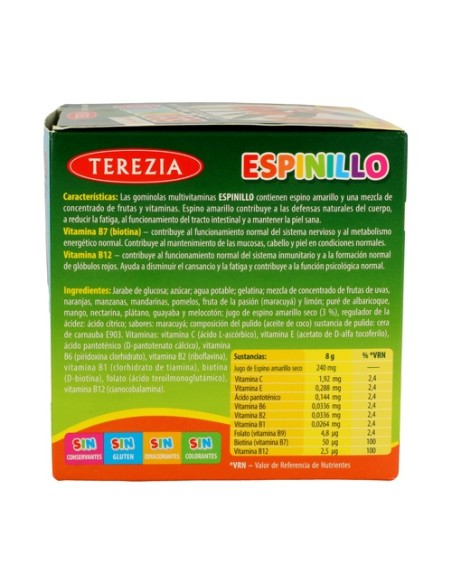 Espinillo: las gominolas multivitaminas con espino amarillo 70 gominolas Terezia Company