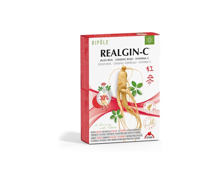 Bipole Realgin C vitamina C y jalea real 20 ampollas de 10ml Intersa