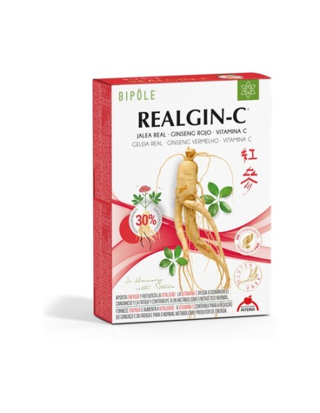 Bipole Realgin C vitamina C y jalea real 20 ampollas de 10ml Intersa