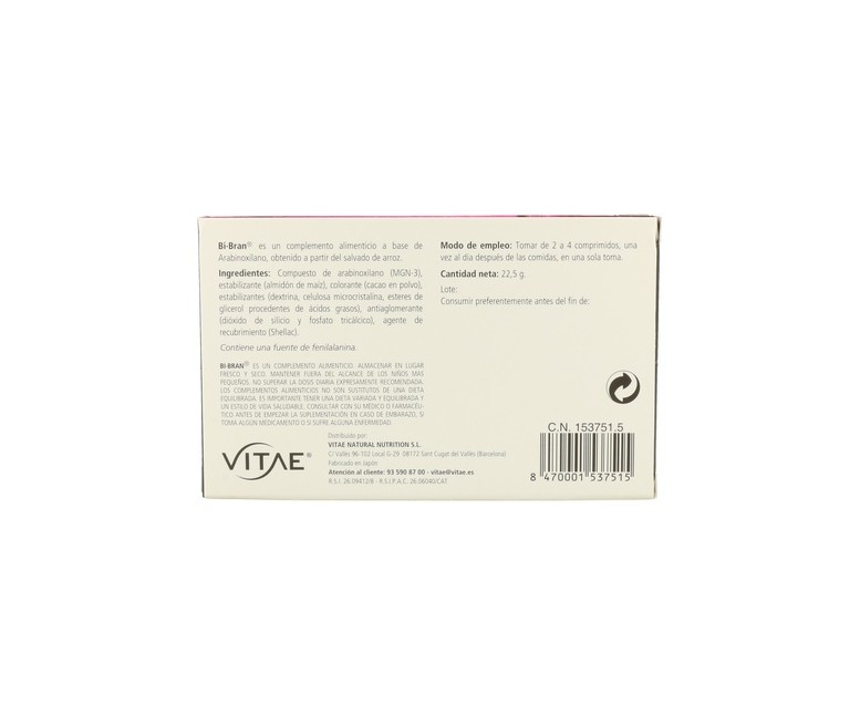 BiBran 50 comprimidos de 450g Vitae