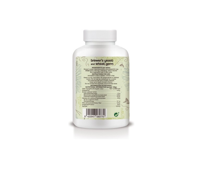 Germen de Trigo y Levadura de Cerveza 500 comprimidos de 400mg Soria Natural