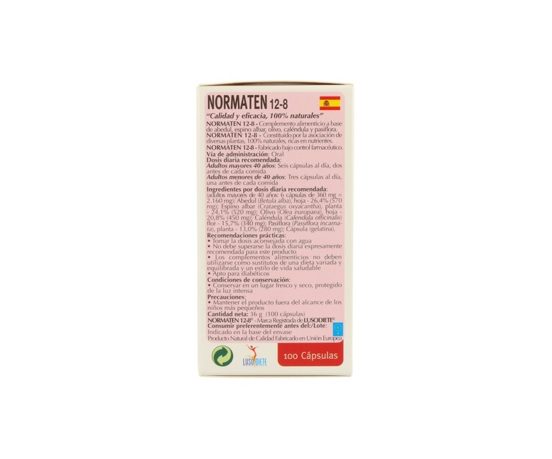 Normaten 12 8 100 cápsulas Lusodiet