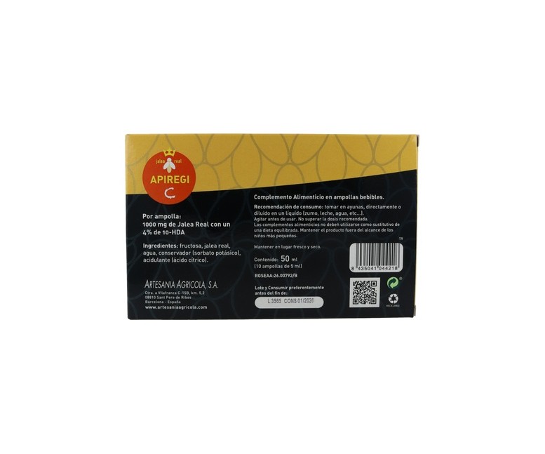 Apiregi C Jalea Real 10 ampollas de 5ml Apiregi