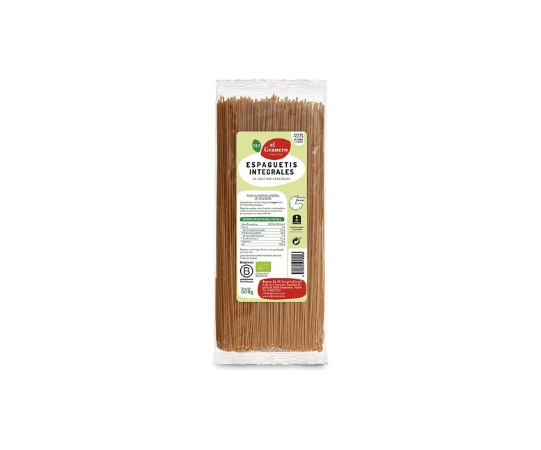 Espaguetis Integrales Bio 500 g El Granero Integral