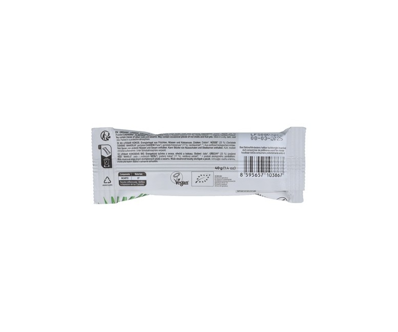 Lifebar (Sabor Coco) 1 barrita de 40g (Coco) Lifefood