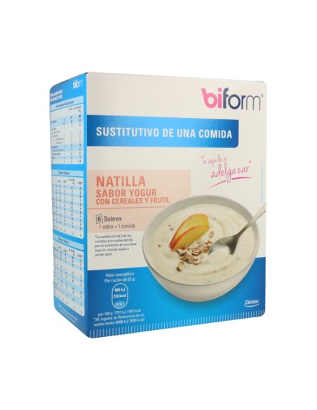 Natillas Yogur Cereales Fruta 6 sobres de 52g Biform