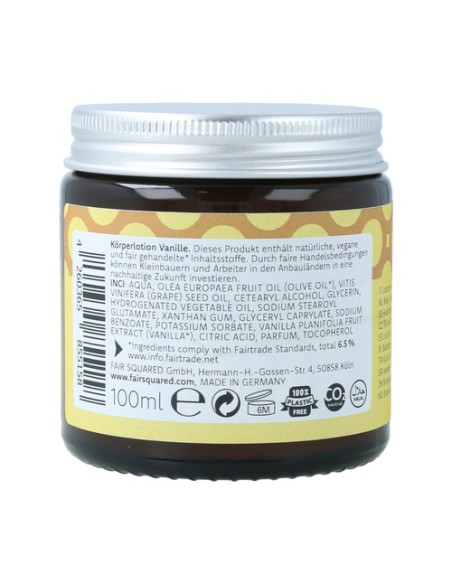 Loción corporal Zero Waste vainilla 100 ml FAIR SQUARED
