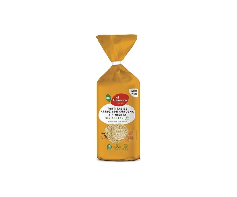 Pack Tortitas de arroz con cúrcuma y pimienta 12 unidades de 115 g El Granero Integral