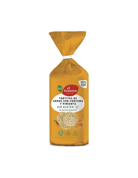 Pack Tortitas de arroz con cúrcuma y pimienta 12 unidades de 115 g El Granero Integral