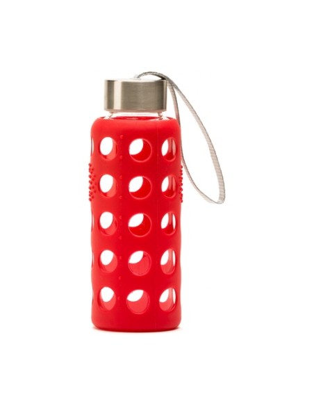 Botella Bbo6 borosilicato con silicona roja 300ml 1 unidad (Rojo) Irisana