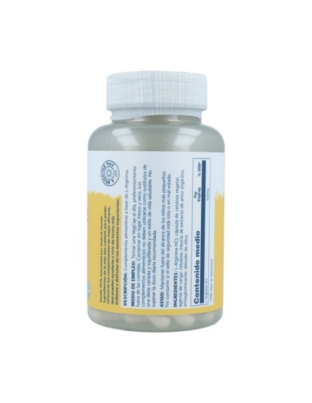 L-Arginine 100 cápsulas de 500mg Solaray
