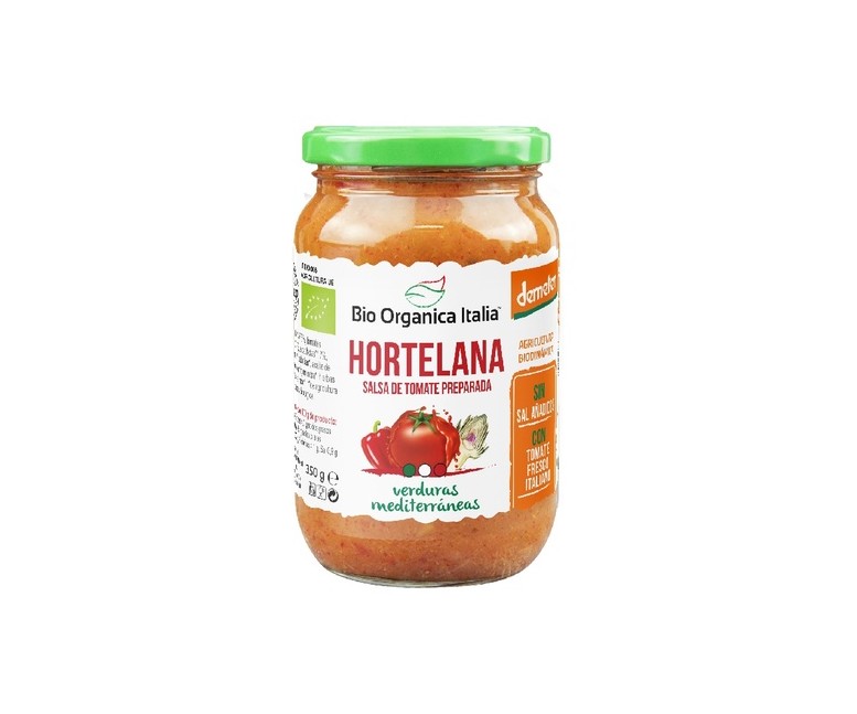 Salsa de tomate hortelana con verduras mediterráneas 325 ml Bio Organica Italia