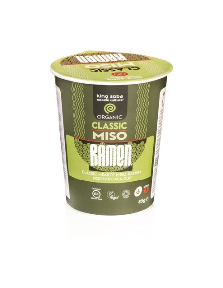 Vaso de sopa ramen miso sin gluten Bio 85 g King Soba