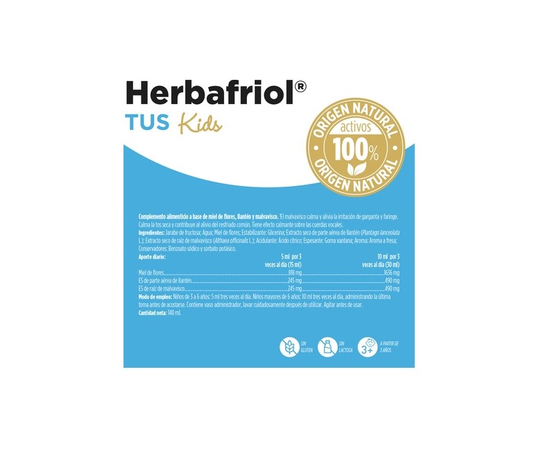 Herbafriol TUS kids 140 ml (Fresa) Eladiet