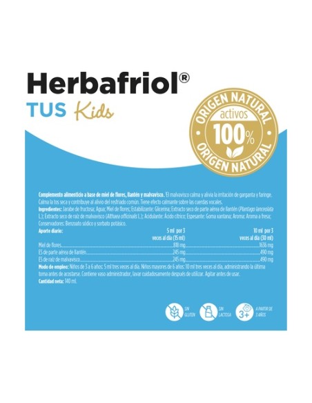 Herbafriol TUS kids 140 ml (Fresa) Eladiet