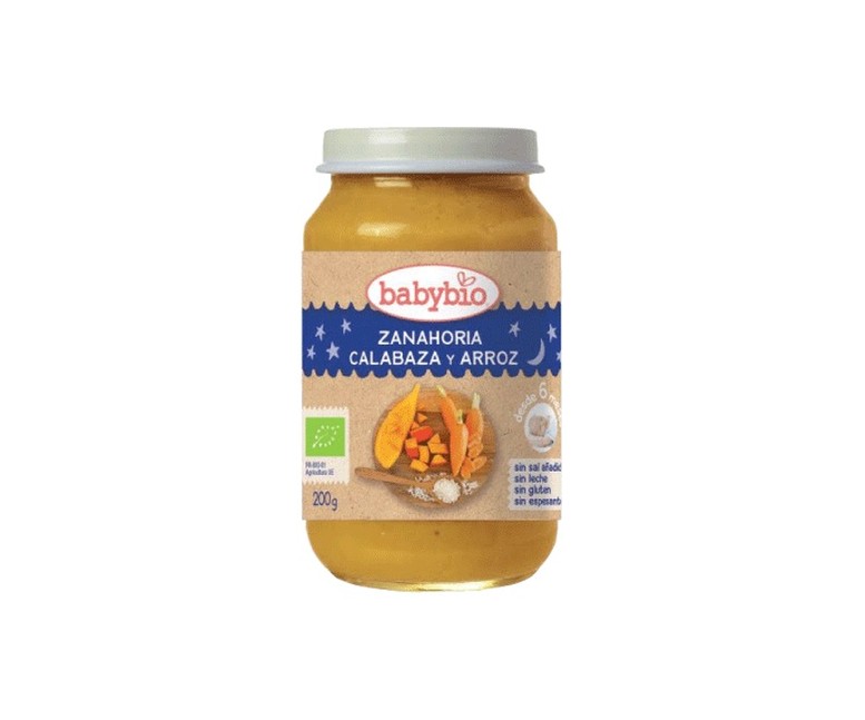 Tarrito Buenas Noches Zanahoria-Calabaza-Arroz 6m+ 200 g Babybio