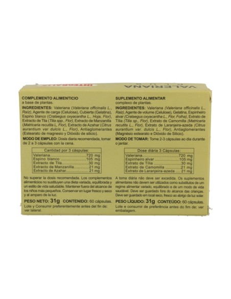 Valeriana Plus 60 cápsulas Integralia