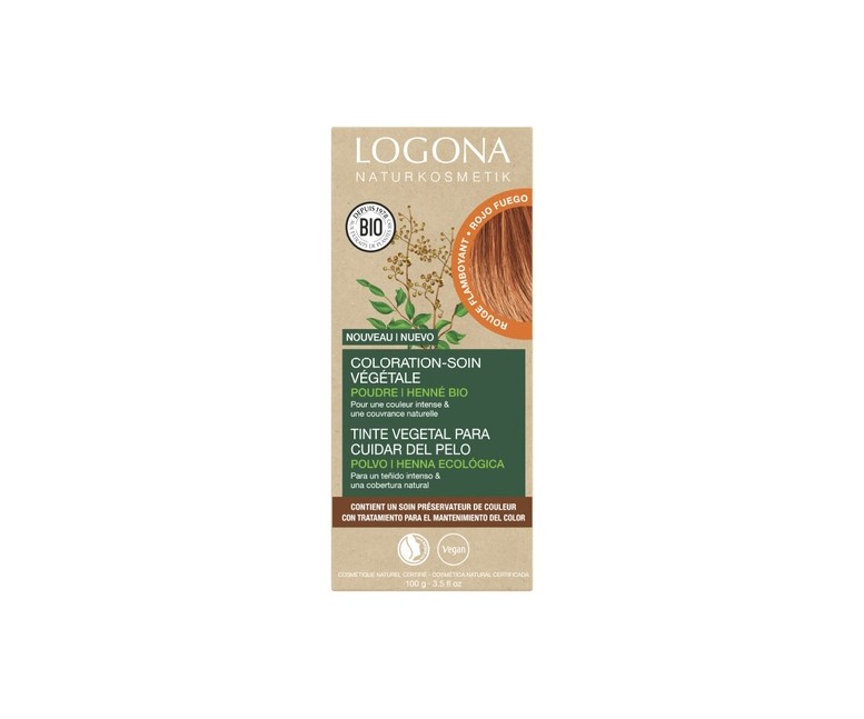 Tinte colorante vegetal caoba (Mahogany Red) 100 g Logona