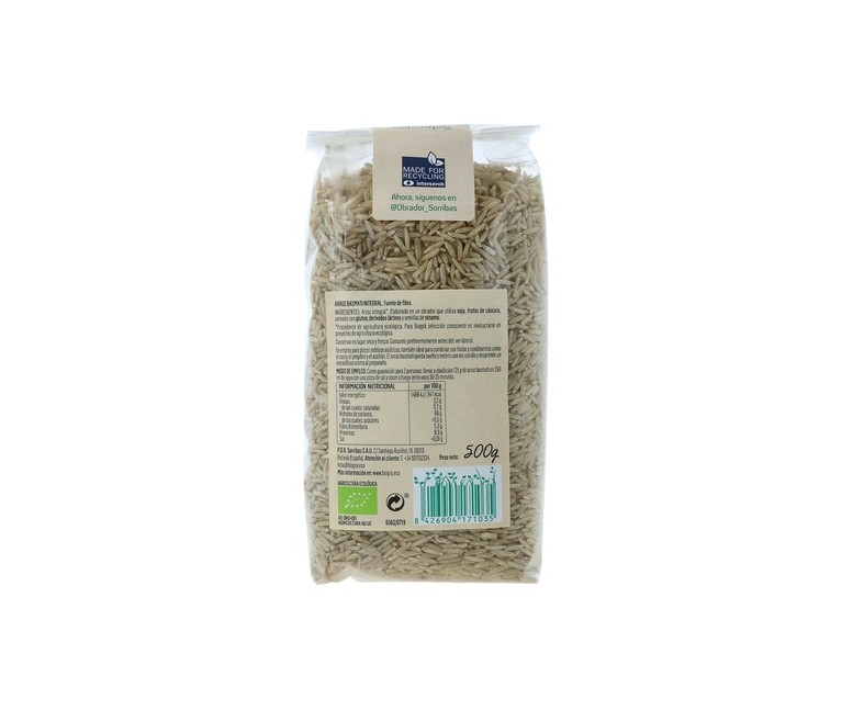 Arroz Integral Basmatí Bio 500 g Biográ
