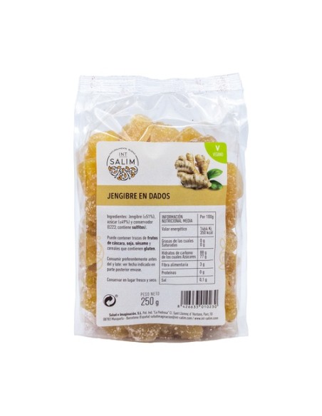 Jengibre deshidratado y azucarado 250 g Int-Salim