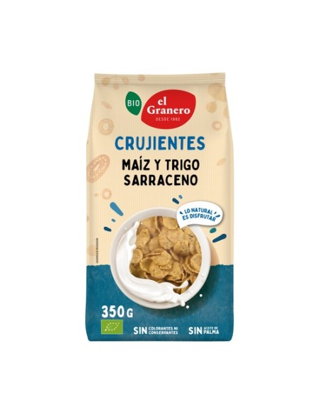 Copos crujientes de Maíz y Trigo sarraceno Bio 350 g El Granero Integral