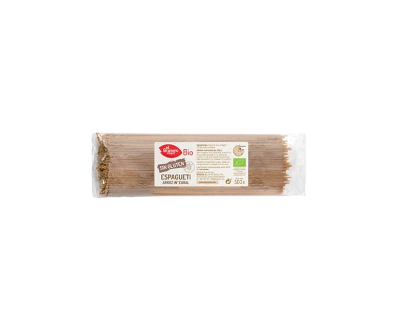 Espaguetis de arroz integral Sin gluten 500 g El Granero Integral