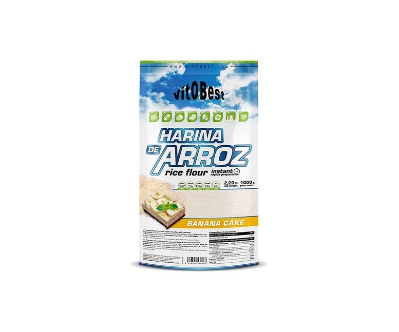 Harina de arroz tarta de banana 1 kg de polvo (Plátano) VIT.O.BEST