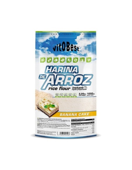 Harina de arroz tarta de banana 1 kg de polvo (Plátano) VIT.O.BEST