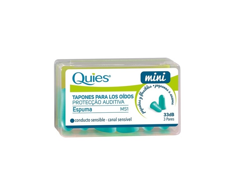 Tapon Quies mini espuma 3 pares 3 unidades Quies