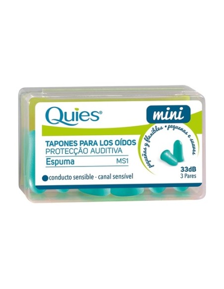 Tapon Quies mini espuma 3 pares 3 unidades Quies