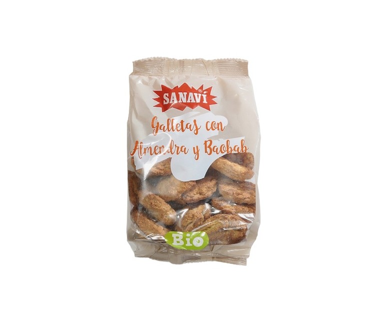 Galleta con almendra y baobab Bio 250 g Sanavi