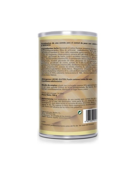 Batido Saciante (Chocolate blanco) 700 g de polvo Sotya