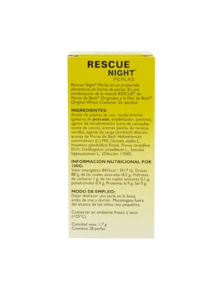 Bach Rescue Night 28 perlas Rescue