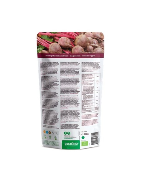 Remolacha vegana en polvo bio 200 g de polvo Purasana