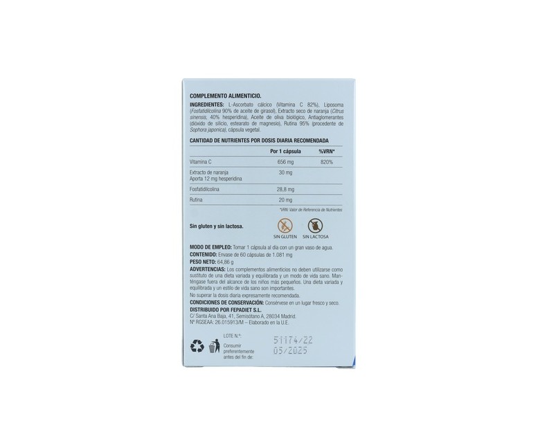 Ester-C Liposomada 60 cápsulas de 800mg Fepa