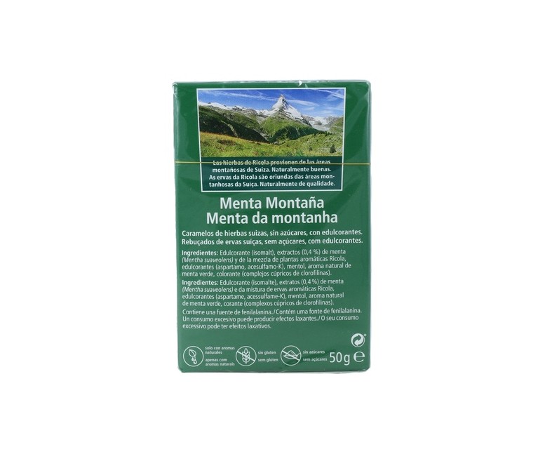 Caramelos menta de montaña sin azúcar 50 g Ricola
