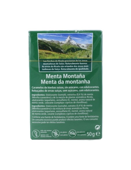 Caramelos menta de montaña sin azúcar 50 g Ricola