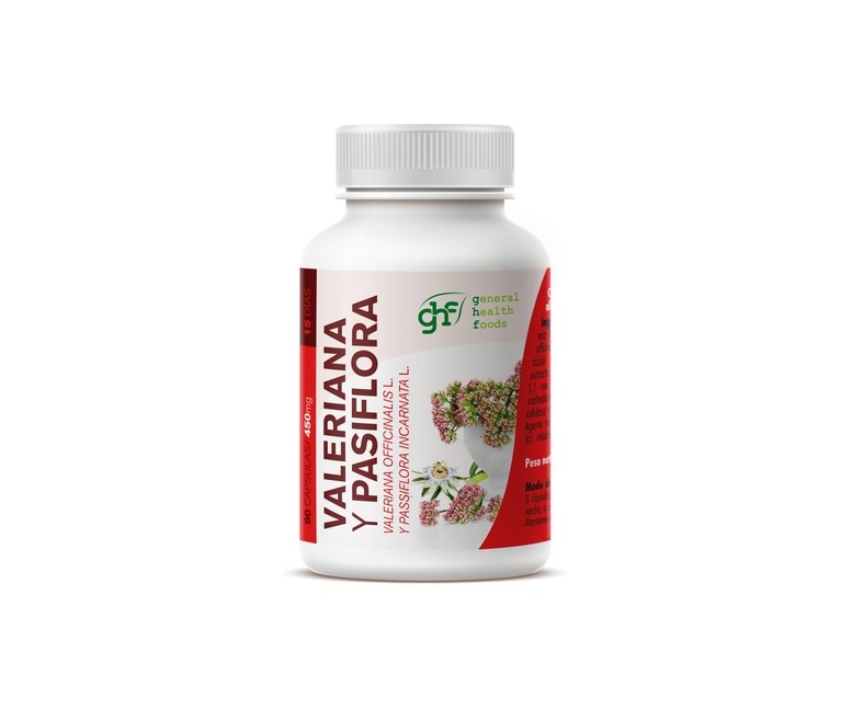Valeriana y pasiflora 90 cápsulas de 450mg GHF