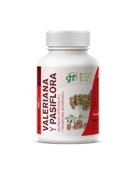 Valeriana y pasiflora 90 cápsulas de 450mg GHF