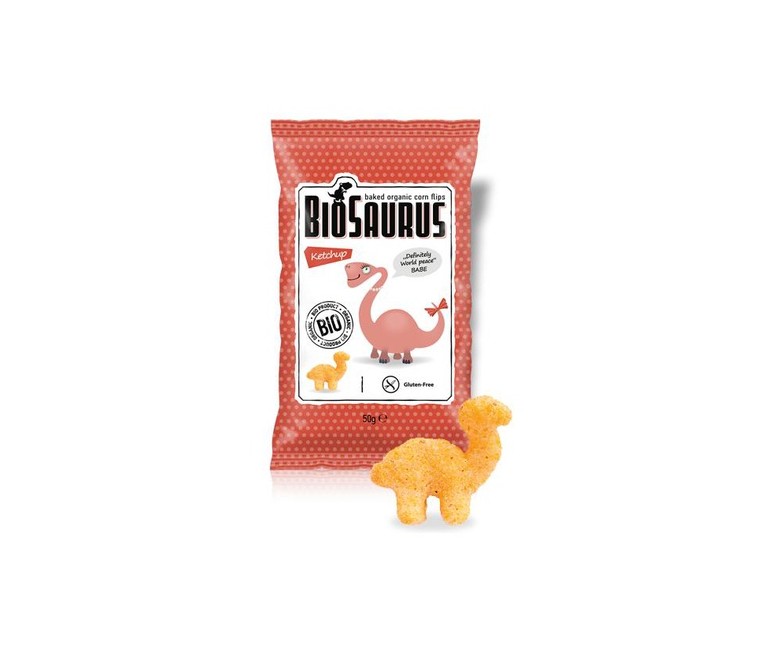 Snack de maíz Ketchup 1 unidad de 50g Biosaurus