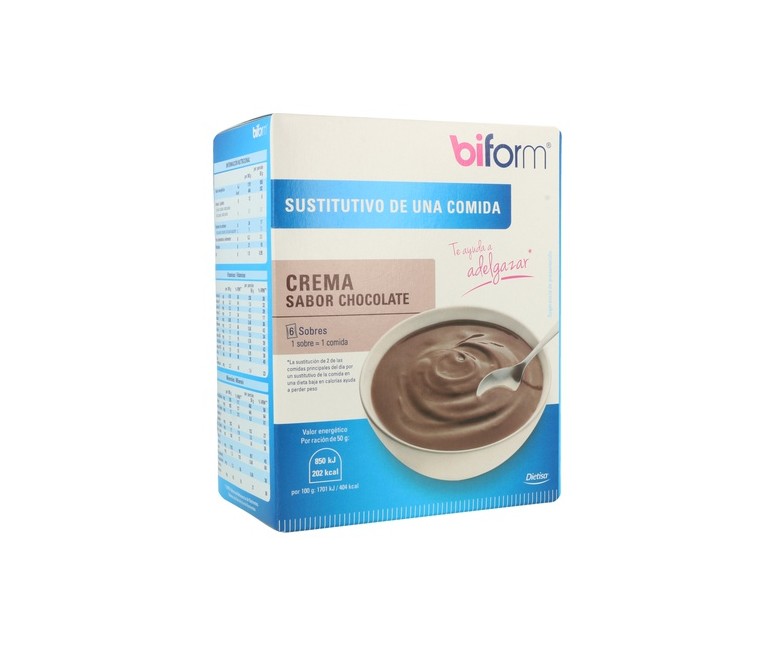 Crema sabor chocolate 6 sobres de 50g (Chocolate) Biform