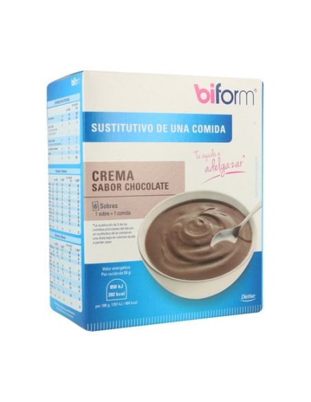 Crema sabor chocolate 6 sobres de 50g (Chocolate) Biform