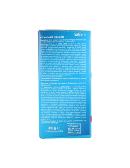 Crema sabor chocolate 6 sobres de 50g (Chocolate) Biform